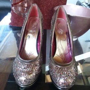 Multi glitter babyphat platform heels